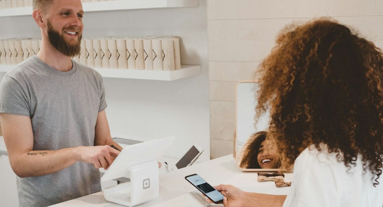 Business professional reviewing costs and planning