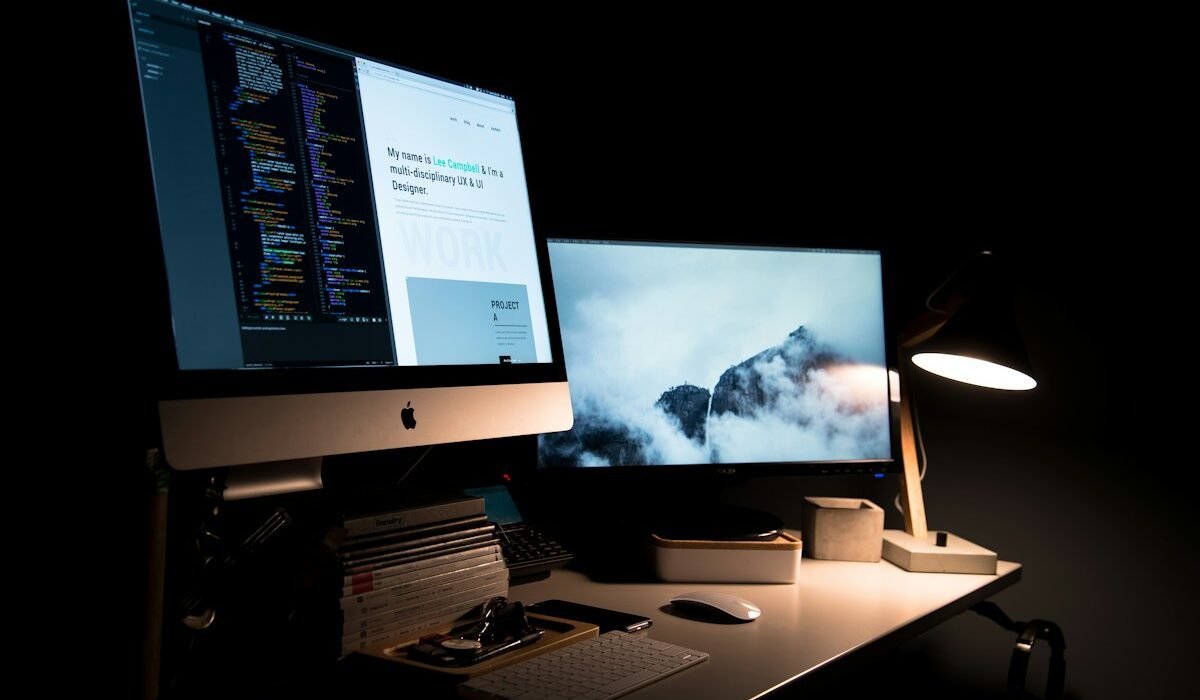 Website design displayed on a desktop screen